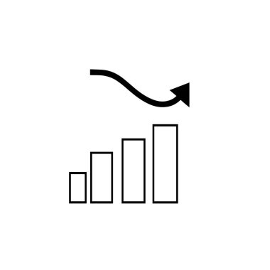 Artan büyüme eğilimi çubuğu grafik simgesi