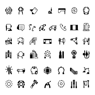 Siyah beyaz minimalist simge koleksiyonu
