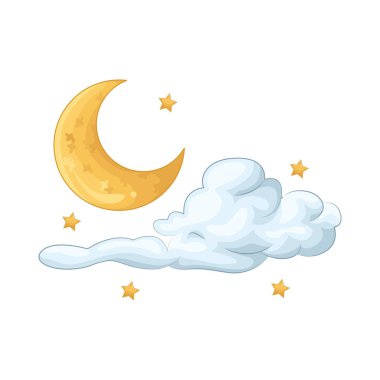 Gece gökyüzünde ay ışığı ve parıldayan yıldızlarla aydınlanan güzel beyaz bulutlar yavaşça süzülür. Bulutlar pofuduk pamuk topları gibi görünüyor. Güzel ve huzurlu bir atmosfer yaratıyorlar..