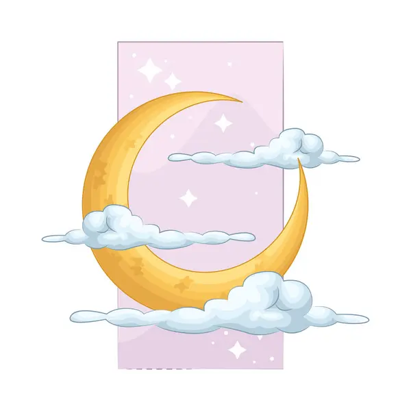 Yumuşak beyaz bulutlar gece gökyüzünde huzur içinde süzülüp parlayan hilal şeklindeki ayı nazikçe kuşatırlar. Uyduların hassas kıvrımları gümüş bir ışıkla parlar, geçen bulutların üzerinde hafif bir parıltı bırakır.. 