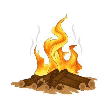 Alevli bir kamp ateşi, parlak bir ışık. Ateş çatırdadı ve kükredi, turuncu ve sarı alevler yukarı doğru dans ediyordu. Tahta şiddetle yanarken havaya kıvılcımlar saçılıyor..