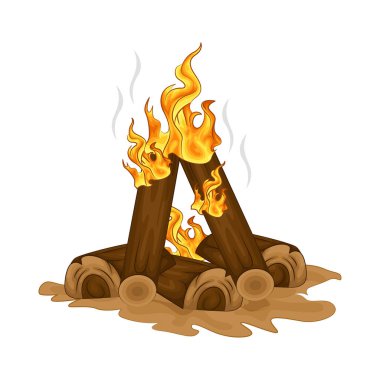 Alevli bir kamp ateşi, parlak bir ışık. Ateş çatırdadı ve kükredi, turuncu ve sarı alevler yukarı doğru dans ediyordu. Tahta şiddetle yanarken havaya kıvılcımlar saçılıyor..