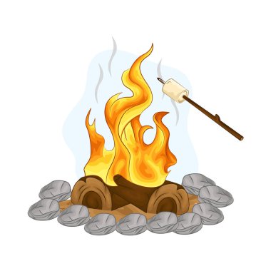 Alev alev yanan bir kamp ateşinde lokum kızartıyorlar. Parıldıyorlar. Ateş çatırdadı ve kükredi, turuncu ve sarı alevler yukarı doğru dans ediyordu. Tahta şiddetle yanarken havaya kıvılcımlar saçılıyor..