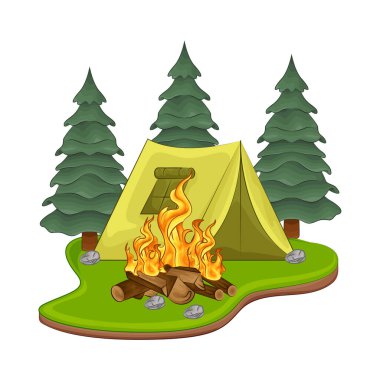 Çadırın yanında parlayan bir kamp ateşi vardı. Ateş çatırdadı ve kükredi, turuncu ve sarı alevler yukarı doğru dans ediyordu. Tahta şiddetle yanarken havaya kıvılcımlar saçılıyor..