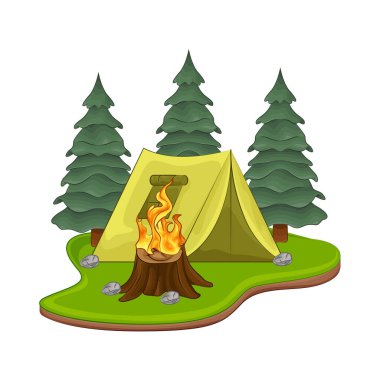 Çadırın yanında parlayan bir kamp ateşi vardı. Ateş çatırdadı ve kükredi, turuncu ve sarı alevler yukarı doğru dans ediyordu. Tahta şiddetle yanarken havaya kıvılcımlar saçılıyor..