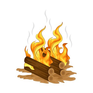 Alevli bir kamp ateşi, parlak bir ışık. Ateş çatırdadı ve kükredi, turuncu ve sarı alevler yukarı doğru dans ediyordu. Tahta şiddetle yanarken havaya kıvılcımlar saçılıyor..