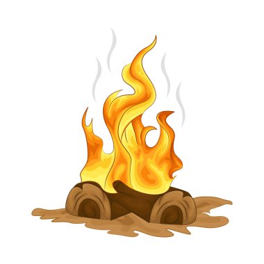 Alevli bir kamp ateşi, parlak bir ışık. Ateş çatırdadı ve kükredi, turuncu ve sarı alevler yukarı doğru dans ediyordu. Tahta şiddetle yanarken havaya kıvılcımlar saçılıyor..