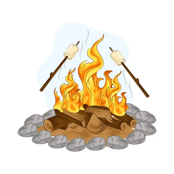 Alev alev yanan bir kamp ateşinde lokum kızartıyorlar. Parıldıyorlar. Ateş çatırdadı ve kükredi, turuncu ve sarı alevler yukarı doğru dans ediyordu. Tahta şiddetle yanarken havaya kıvılcımlar saçılıyor..