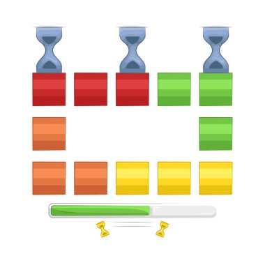 Bir süreç veya görevin devam ettiğini işaret etmek için dijital arayüzlerde kullanılan bir yükleme göstergesi. Bu gösterge kullanıcıya sistemin çalıştığını ve bir süre beklemeleri gerektiğini bildiren geri bildirim sağlar.