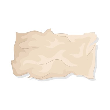 Bu yırtık kağıt pürüzsüz bir yüzeye sahip liften yapılmıştır. Bu kağıt eskimiş ve kahverengimsi görünüyor..