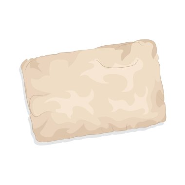 Bu yırtık kağıt pürüzsüz bir yüzeye sahip liften yapılmıştır. Bu kağıt eskimiş ve kahverengimsi görünüyor..