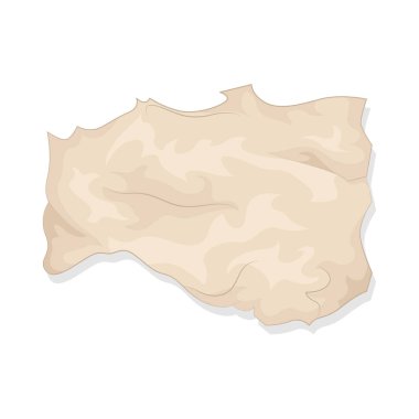 Bu yırtık kağıt pürüzsüz bir yüzeye sahip liften yapılmıştır. Bu kağıt eskimiş ve kahverengimsi görünüyor..