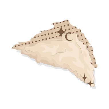 Düz yüzeyi olan liften yapılmış estetik yırtık kağıt. Bu kağıt eskimiş ve kahverengimsi görünüyor ama güzelliğini değiştirmiyor..