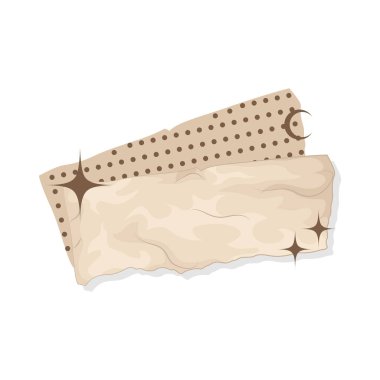 Düz yüzeyi olan liften yapılmış estetik yırtık kağıt. Bu kağıt eskimiş ve kahverengimsi görünüyor ama güzelliğini değiştirmiyor..