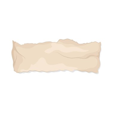 Bu yırtık kağıt pürüzsüz bir yüzeye sahip liften yapılmıştır. Bu kağıt eskimiş ve kahverengimsi görünüyor..