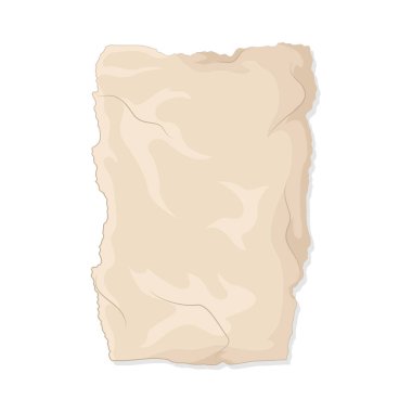 Bu yırtık kağıt pürüzsüz bir yüzeye sahip liften yapılmıştır. Bu kağıt eskimiş ve kahverengimsi görünüyor..