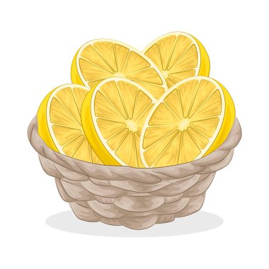 Limon dilimleri taze, ekşi bir tat ile sarı renktedir. Pürüzsüz, parlak derileri parlak sarı bir tonla parlıyor. Olgunluklarını ve tazeliklerini gösteriyor..