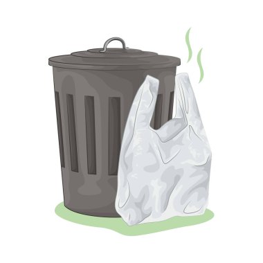 Naylon poşetler çöp tenekesinin yanına konur..