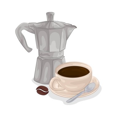 Renkli ve aromalı dumanı tüten bir fincan koyu kahve derin ve tatmin edici bir deneyim sunar..