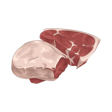 Nemli dokusu ve temiz görünüşüyle taze et. Bu taze et kırmızı renkte..