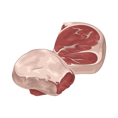 Nemli dokusu ve temiz görünüşüyle taze et. Bu taze et kırmızı renkte..