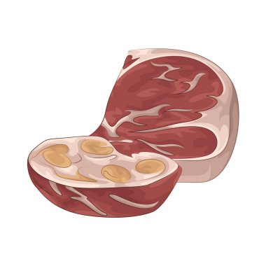 Nemli dokusu ve temiz görünüşüyle taze et. Bu taze et kırmızı renkte..