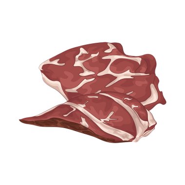 Nemli dokusu ve temiz görünüşüyle taze et. Bu taze et kırmızı renkte..