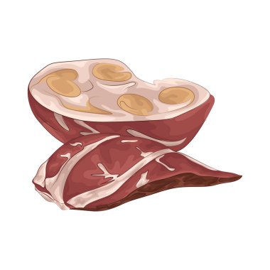 Nemli dokusu ve temiz görünüşüyle taze et. Bu taze et kırmızı renkte..