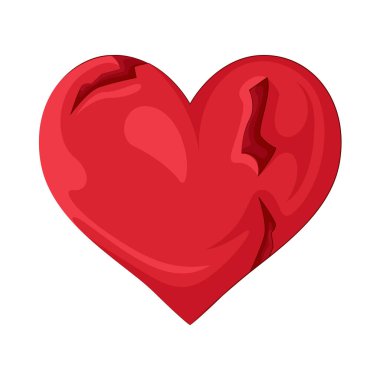 Çatlağın kenarlarında kırık bir kalp, derin acıyı sembolize eder ve içindeki üzüntüyü yansıtır..