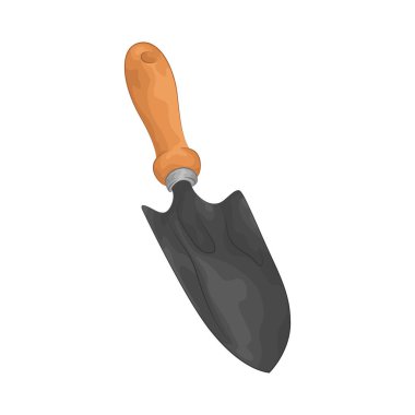 Kazmak ve toprak taşımak için tasarlanmış çok yönlü bir bahçe küreği. Sapında sağlam metal bir bıçak var..