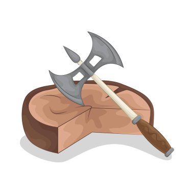 Keskin bir baltayla odun keserken, keskin bıçak tahtaları tam olarak keser, tahtayı hassasiyetle ve kolaylıkla keser..