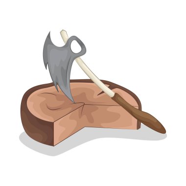 Keskin bir baltayla odun keserken, keskin bıçak tahtaları tam olarak keser, tahtayı hassasiyetle ve kolaylıkla keser..