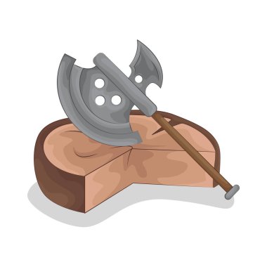 Keskin bir baltayla odun keserken, keskin bıçak tahtaları tam olarak keser, tahtayı hassasiyetle ve kolaylıkla keser..