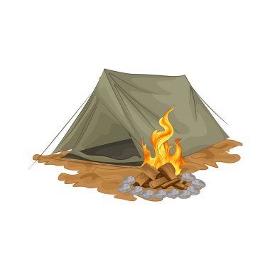 Çadırın yanında parlayan bir kamp ateşi vardı. Ateş çatırdadı ve kükredi, turuncu ve sarı alevler yukarı doğru dans ediyordu. Tahta şiddetle yanarken havaya kıvılcımlar saçılıyor..