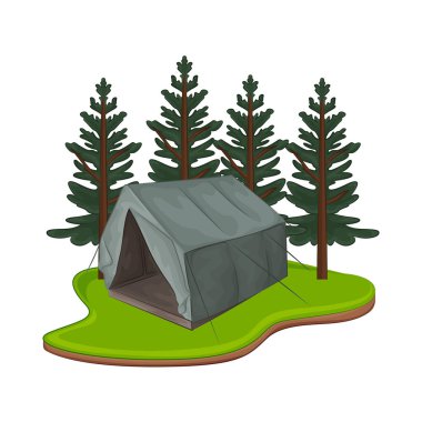 Bu kamp çadırı yumuşak çimenli bir yüzeye kurulmuş, açık havada yaşamak için rahat ve doğal bir temel sunuyor. Taze yeşilliklerle çevrelenmiş, çevresiyle sorunsuz bir şekilde harmanlanmış, huzurlu ve rahatlatıcı bir atmosfer yaratıyor..