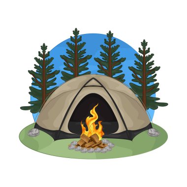 Çadırın yanında parlayan bir kamp ateşi vardı. Ateş çatırdadı ve kükredi, turuncu ve sarı alevler yukarı doğru dans ediyordu. Tahta şiddetle yanarken havaya kıvılcımlar saçılıyor..