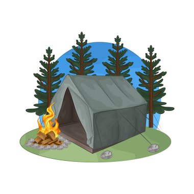 Çadırın yanında parlayan bir kamp ateşi vardı. Ateş çatırdadı ve kükredi, turuncu ve sarı alevler yukarı doğru dans ediyordu. Tahta şiddetle yanarken havaya kıvılcımlar saçılıyor..