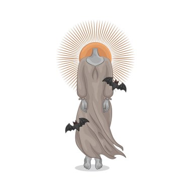 Korkunç görünümlü başsız bir hayalet, ölümü, gizemi ve doğaüstü güçleri simgeler..