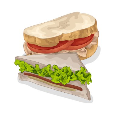 Lezzetli bir sandviç, en iyi malzemelerle yapılmış ve iki dilim yumuşak tostun arasına sıkıştırılmış..