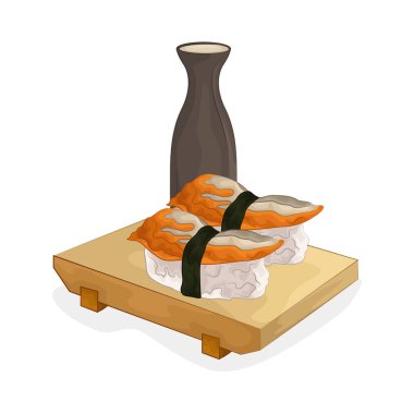 Güzelce kaplanmış suşi renk ve tazelik yayar. Taze malzemelerle yapılmış ustalıkla hazırlanmış suşi sergilenir. Mükemmel baharatlı suşi pilavıyla eşleştirilir..