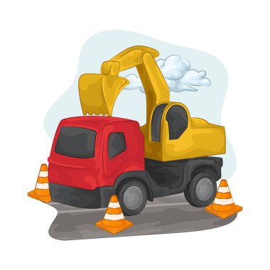 Bu kazı kamyonu ağır inşaat malzemeleri ve ekipmanları taşımak için tasarlandı. Büyük yükleri kolaylıkla kaldırabilir..