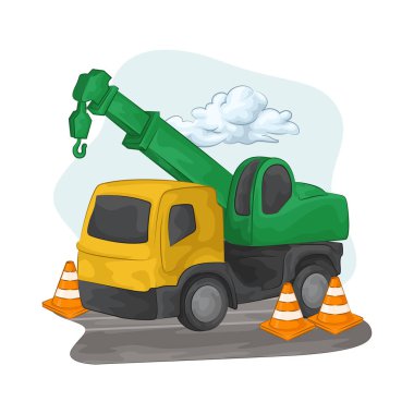 Mobil vinç büyük inşaat malzemelerinin taşınması için tasarlanmıştır..