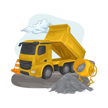 Bu kamyon ağır inşaat malzemeleri ve ekipmanları taşımak için tasarlandı. Büyük yükleri kolaylıkla kaldırabilir..