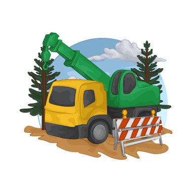 Mobil vinç büyük inşaat malzemelerinin taşınması için tasarlanmıştır..