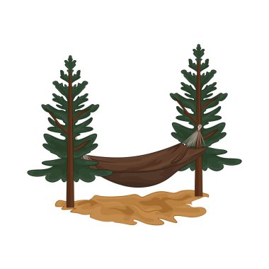 Ormanın ortasında uzun çam ağaçlarıyla çevrili rahat bir hamak ideal bir dinlenme yeri sunuyor..