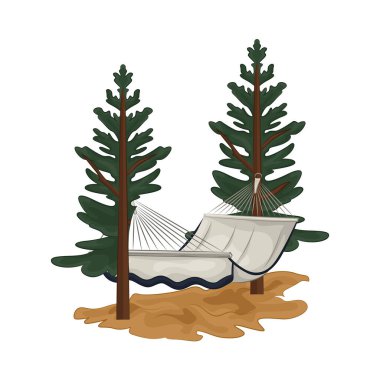 Ormanın ortasında uzun çam ağaçlarıyla çevrili rahat bir hamak ideal bir dinlenme yeri sunuyor..