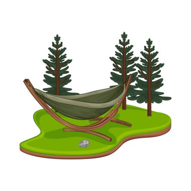 Ormanın ortasında uzun çam ağaçlarıyla çevrili rahat bir hamak ideal bir dinlenme yeri sunuyor..