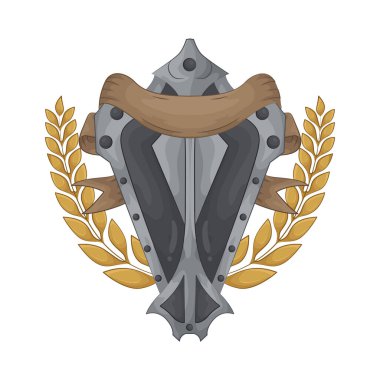 Bu kurdeleli kalkan sarsılmaz gücü ve cesareti simgeliyor. En güçlü metalden yapılmıştır, kırılmaz bir yüzeye sahiptir ve savaştaki en yıkıcı darbelere dayanabilir..