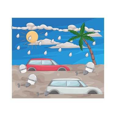 Seller şehir sokaklarını vuruyor, onları nehirlere ve arabalara dönüştürüyor..