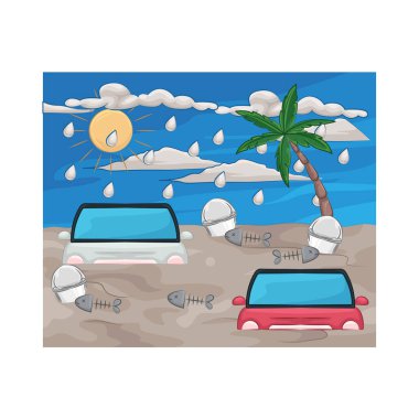 Seller şehir sokaklarını vuruyor, onları nehirlere ve arabalara dönüştürüyor..